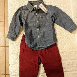 NWT Carter's Buttondown and pants set 12 months